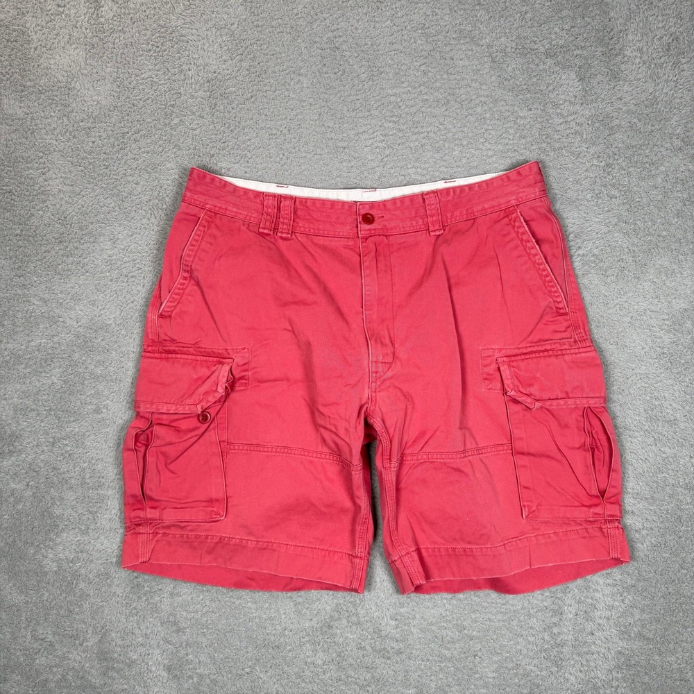 Polo Ralph Lauren Mens Red Cotton Twill Cargo Shorts Size 40 Classic Fit Utility